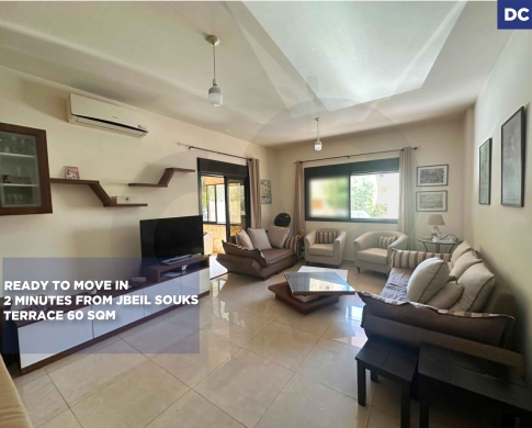 RENT/60 sqm terrace/Jbeil Town/جبيل/Fully furnished and equipped/REF#DC139634 !