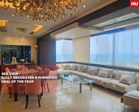 High Floor/Sea View/Brand-new/decorated & furnished/jnah-RAMLET EL BAYDA/BEIRUT/ الجناح – الرملة البيضاء/ REF#HU139529 !