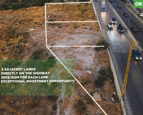 LAND/PRIME HIGHWAY INVESTMENT OPPORTUNITY/Bhamdoun,ALEY/بحمدون / REF#OK139516