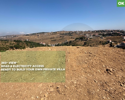LAND WITH A STUNNING PANORAMIC MOUNTAIN VIEWS/Bhamdoun,ALEY/بحمدون/ REF#OK139505 !