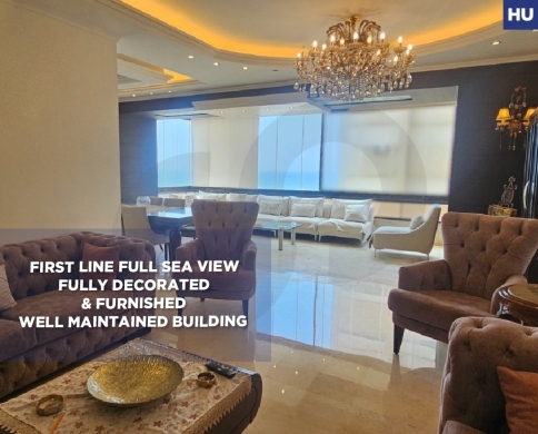 Full sea view/Fully decorated & furnished/Beirut/Jnah-الجناح/Ramlet El Bayda-الرملة البيضاء/REF#HU139458