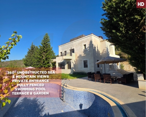 VILLA FOR SALE/SEA AND MOUNTAIN VIEW/DIBBIYEH-CHOUF/دبيه/REF#HD139403