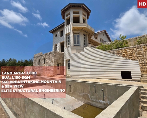 Luxury Core & Shell Villa/Panoramic Sea & Mountain Views/Mechref-Damour/المشرف/ REF#HD139091
