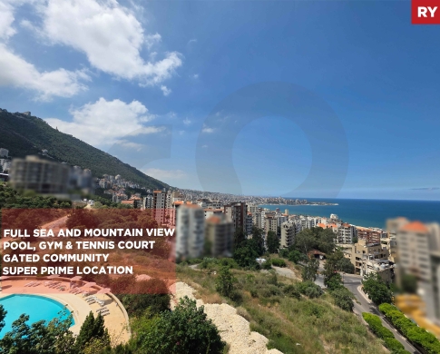 Full mountain and sea view/fully furnished/ Sahel alma,KESEROUAساحل علما/REF#RY139071 !