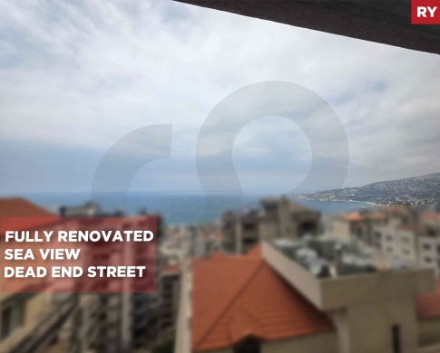 DEAD-END STREET/ fully renovated building/ Sea View/HARET SAKHER,KESEROUAN/حارة صخر/ REF#RY139050 !