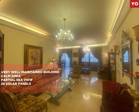 Partial sea view/ well-maintained building/ Beirut - Bir Hassan /بئر حسن/ Calm Area/REF#YO138750 !