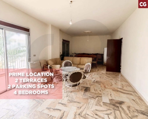 4 Bedrooms apartment with 2 Terraces for Sale in Ain El Remmaneh, REF#CG138698