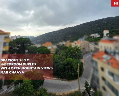Duplex/serene area of Mar Chaaya, Broummana,METN/ مار شعيا (برمانا)/OPEN MOUNTAIN VIEWS / REF#HI138356 !