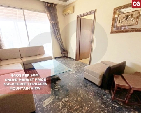 Hot Deal apartment 440$/sqm in Ain El Remmaneh with 360-degree terraces, REF#CG138210