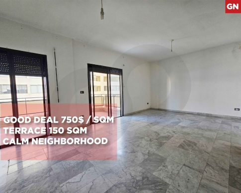 Jdeideh / Baouchrieh,METN/ 150 SQM private terrace/البوشرية / easy access to main roads / REF#GN137077 !