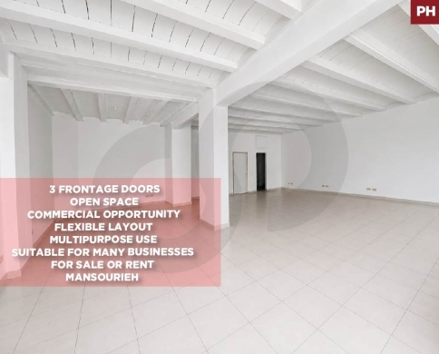 Spacious 3-Frontage Shop, prime area, metn, mansourieh/منصورية REF#PH136942