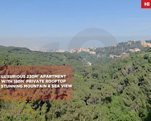 unobstructed sea and mountain views/Broummana/برمانا/ REF#HI136696 !