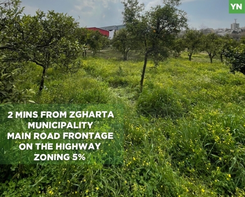 Main road frontage, Zoning 5% , Merdashiyeh-zgharta/مردشيه REF#YN133893