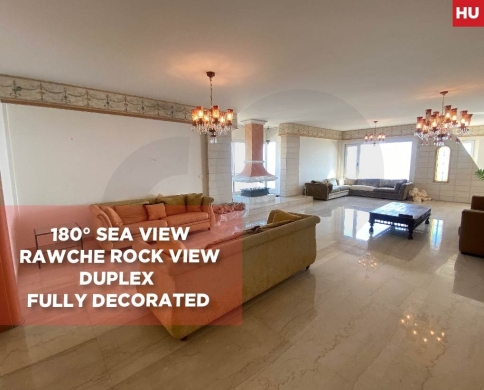 Panoramic Sea & Rock View, high floor, rawche/الروشة REF#HU126731
