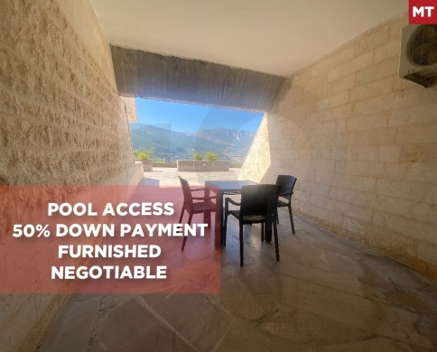 50% down payment/Pool access/furnished/negotiable/Zgharta/Ehden-إهدن/REF#MT139943