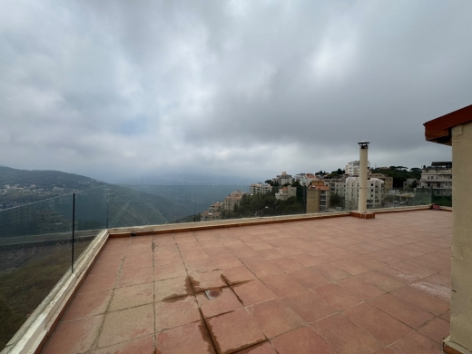 Rooftop With Terrace and Mountain View For Rent in Beit Meri