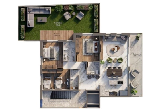 Under-Construction! 3-Bedroom Apartment with Garden For Sale in Koura — 2