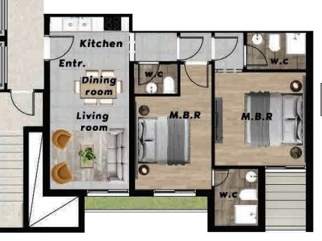 Under-Construction 2-Bedroom Apartment For Sale in Achrafieh, Near Adlieh — 2