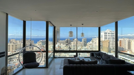 Beautiful Apartment With Sea & City View For Sale in Hamra, Ras Beirut