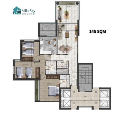 شقة للبيع في مشروع فيلا سكاي بصليم | Apartment for Sale in Villa Sky Bsalim