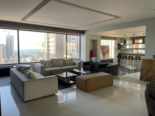Furnished Apartment with Sea & City View For Sale In Achrafieh, Carré D'or