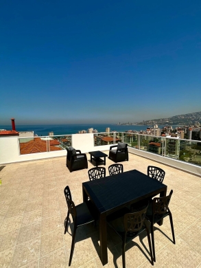 Duplex with 185 SQM Roof & Sea View for Sale in Jounieh