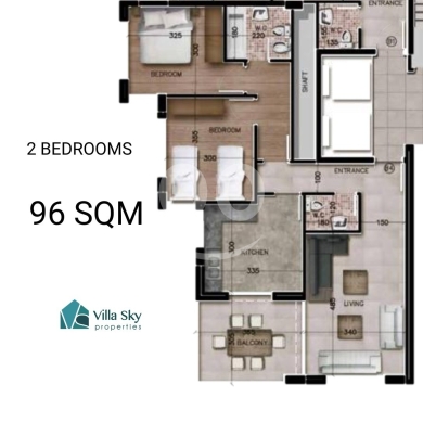 شقة للبيع في بصليم مساحة 96م² طابق 12 | Apartment Bsalim 96 sqm Floor 12