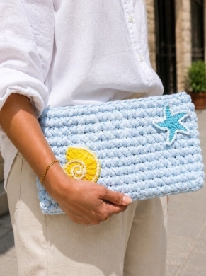 حقيبة يد كروشيه صيفية مزخرفة - Handmade Crochet Clutch Bag