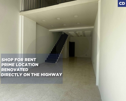 RENTAL SHOP/PRIME LOCATION/Directly on the highway/NAHER EL MOTT,METN/نهر الموت/ REF#CD140087 !