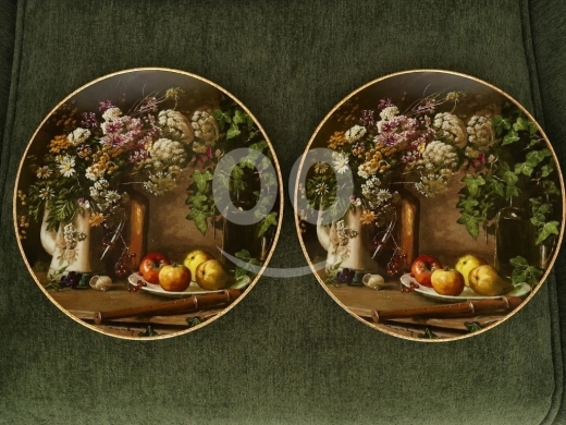 Antique Stamped English Wall Plates Set | صحون إنجليزية مختومة انتيك بتتعلق