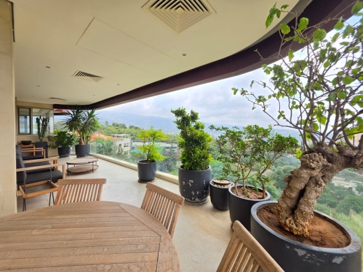 Bright Apartment with Panoramic Mountain & Sea View For Sale in Yarzeh, Baabda