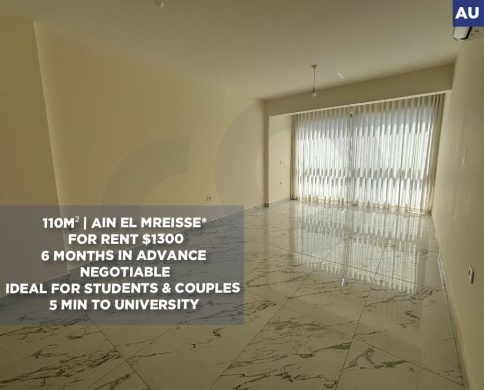 Well-Maintained RENTAL APARTMENT/AIN AL MRAISE,BEIRUT/عين المريسة/ REF#AU140165 !