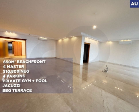 Beachfront apartment/sea access/exceptional size/Ain El Mreisse,beirut/عين المريسة/REF#AU140194