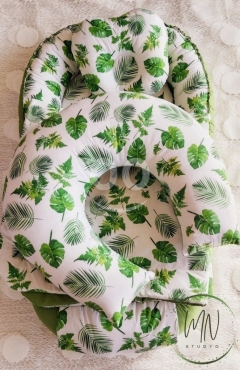 طقم بيبي نست بنقشة أوراق استوائية | Tropical Leaf Print Baby Nest Set