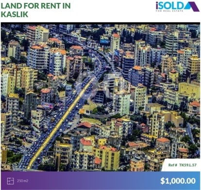 Lands for rent in Kaslik - 250m2 land-Prime Location 4rent in Kaslik - أرض للإيجار في الكسليك