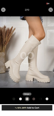حذاء بوت جلدي طويل بفتحة خلفية | Women's Thick Sole Over-the-Knee Riding Boots — 3
