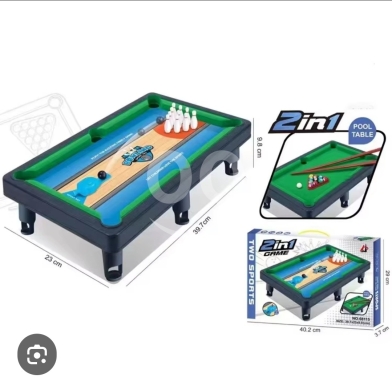 مستلزمات الاطفال في أبو سمرا - 2-in-1 Mini Pool and Bowling Game Table