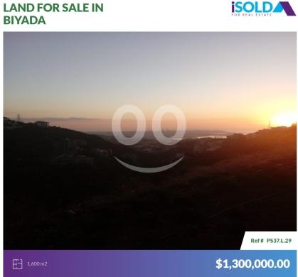 Lands for sale in Biyada - 1600m2 land +mountain view 4sale in Biyada - أرض للبيع في البياضةPS37L29