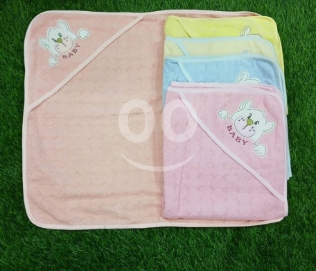 طقم حمام مواليد ملكي قطن 100% بتصميم التاج | 100% Cotton Royal Baby Bath Set with Crown D… — 2
