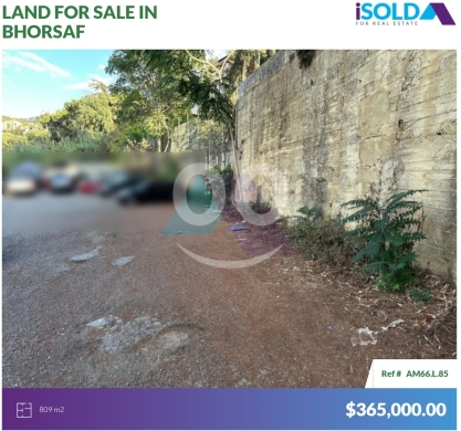 Lands for sale in Bhorsaf - 809 m2 Prime Land+mountain view 4sale in Bhorsaf - أرض للبيع في بحرصاف