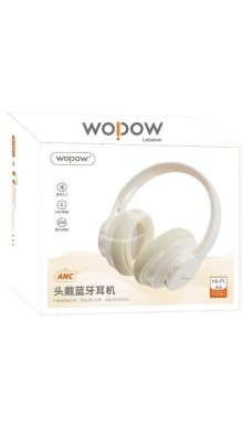 Computers Parts & Software Accessories in Aley - WOPODOW Over-Ear Bluetooth 5.3 Headphones with ANC | Hi-Fi Stereo & Active Noise Cancellation