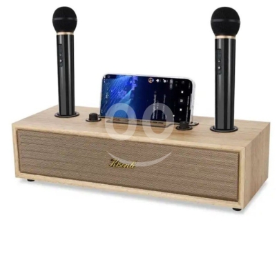 Other Mobile Phones & Accessories in Aley - Kisonli G102 Speaker with 2 Microphones - Wood | G102Karaoke Bluetooth Speaker System with Dual Wire