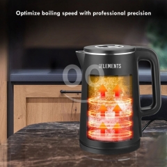 ELEMENTS Digital Smart Kettle - Black Stainless Steel | Variable Temperature Control (45°C-100°C) |