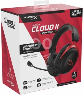 Computers Parts & Software Accessories in Aley - HyperX Cloud II Wireless Gaming Headset - 7.1 Virtual Surround Sound | 30H Battery | Memory Foam Com