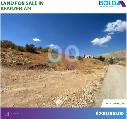Lands for sale in Kfar Zebian - Prime Land +mountain view 4Sale in Kfarzebian- أرض للبيع في كفردبيانAM66.L.89