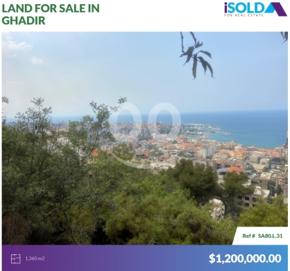 Lands for sale in Ghadir - Prime Sea View Land with Dual Road Access for sale in Ghadir - غديرSA80L31