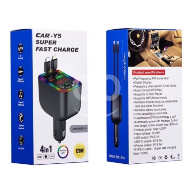 اكسسوارات الهاتف المحمول في نبطيه - Car - Y5 FM 4 IN 1 120W Super Fast Charge
