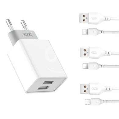 Mobile accessories in Nabatyeh - XO -L65 Dual Charger Suit 2.4A ( Micro - Lightning )