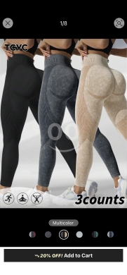 ليجنز نسائي بخصر عالٍ لشد الجسم من TCVC | TCVC Women's High Waist Tummy Control Leggings — 2