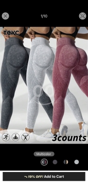 ليجنز نسائي بخصر عالٍ لشد الجسم من TCVC | TCVC Women's High Waist Tummy Control Leggings — 3